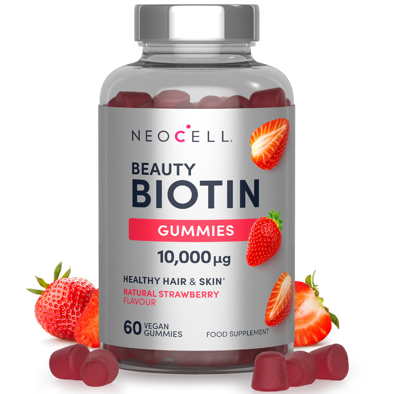 NeoCell Beauty Biotin 10,000µg 60 Gummies - Natural Strawberry Flavour - Image 1